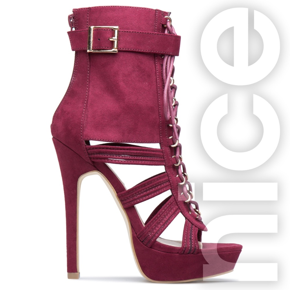 SHOEDAZZLE TONDA LACE UP STILETTO